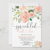 Meisje baby sprinkle bloemenversiering waterverven kaart (Voorkant)