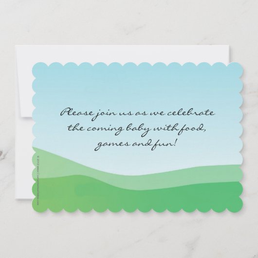 Meisje Baby Sprinkle uitnodiging, bloemen en regen Kaart (Achterkant)