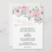 Meisje Baby Sprinkle Waterverf Bloemen Pioen Boeke Kaart (Voorkant)