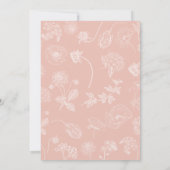 Meisje Baby Tea Party Douche  Roze Bloemen Kaart (Achterkant)