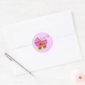 Meisje baby tweeling ronde sticker (Envelop)