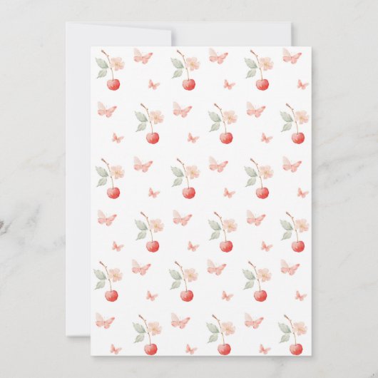 Meisje Babykleding Cherry Blossom Baby shower Kaart (Achterkant)