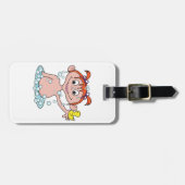 Meisje Badtijd Fun met Rubber Eend en Bubbels Bagagelabel (Voorkant horizontaal)