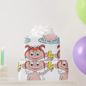 Meisje Badtijd Fun met Rubber Eend en Bubbels Cadeaupapier