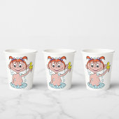 Meisje Badtijd Fun met Rubber Eend en Bubbels Papieren Bekers