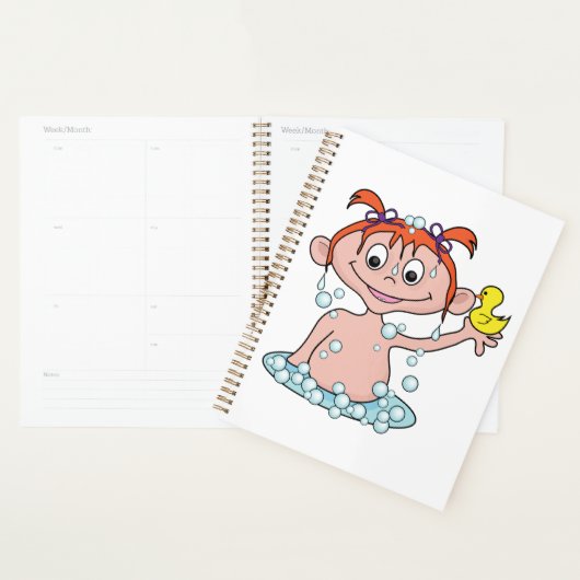 Meisje Badtijd Fun met Rubber Eend en Bubbels Planner (Display)