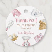 Meisje Bakken Koken 1e Verjaardagsfeest Bedankjes Labels (Voorkant)