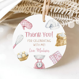 Meisje Bakken Koken 1e Verjaardagsfeest Bedankjes Labels