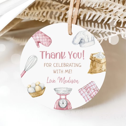 Meisje Bakken Koken 1e Verjaardagsfeest Bedankjes Labels