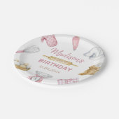 Meisje Bakken Koken 1e Verjaardagsfeest Papieren Bordje (Gekanteld)