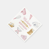 Meisje Bakken Koken 1e Verjaardagsfeest Servet (Hoek)