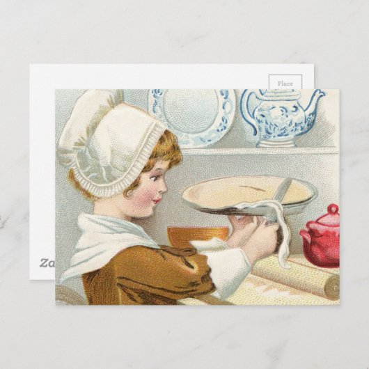  MEISJE BAKTAART BRIEFKAART (Voorkant / Achterkant)