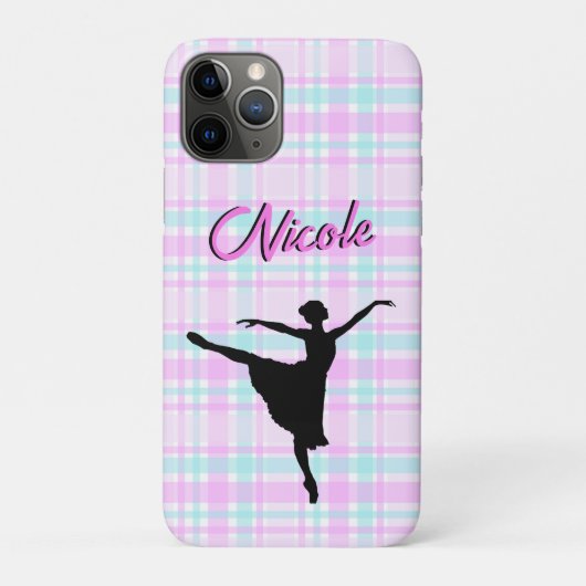 Meisje Ballerina Ballroom Dance Plaid Pastel Case-Mate iPhone Case (Achterkant)