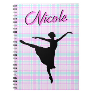 Meisje Ballerina Ballroom Dans Plaid Pastel Notitieboek