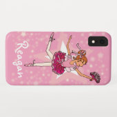 Meisje ballerina roze danser naam iphone case (Achterkant (horizontaal))