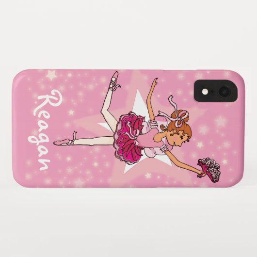 Meisje ballerina roze danser naam iphone case (Achterkant (horizontaal))