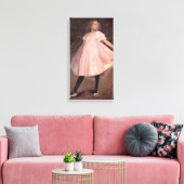 Meisje Ballet Dancer in een Roze Jurk Canvas Afdruk (Insitu (Woonkamer))