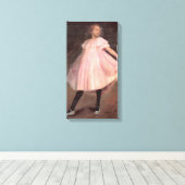 Meisje Ballet Dancer in een Roze Jurk Canvas Afdruk (Insitu (Houten vloer))