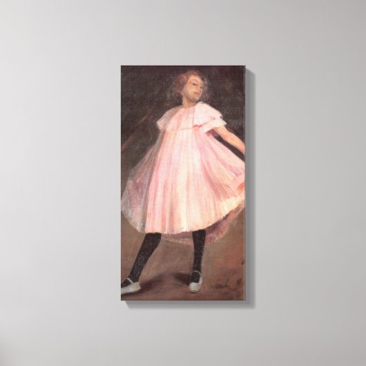 Meisje Ballet Dancer in een Roze Jurk Canvas Afdruk (Voorkant)