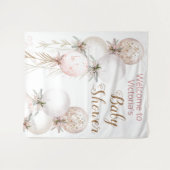 Meisje Ballon Baby Shower Achtergrond Wandkleed (Voorkant (horizontaal))