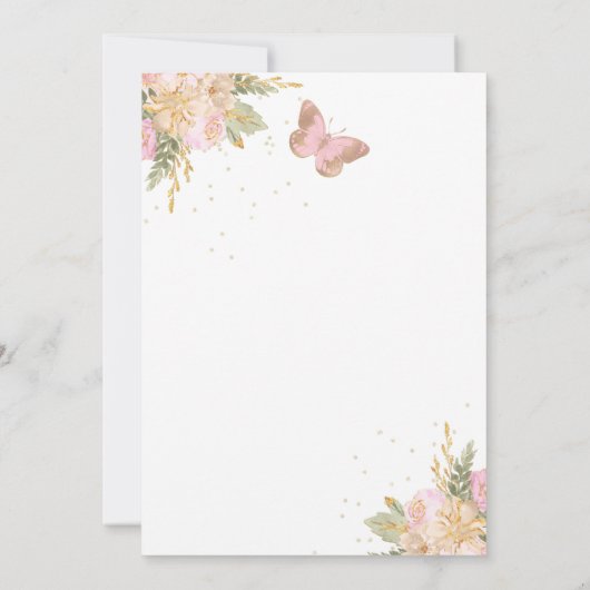 Meisje ballon Baby shower Kaart (Achterkant)