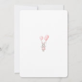 Meisje ballon eerste verjaardag uitnodiging (Achterkant)