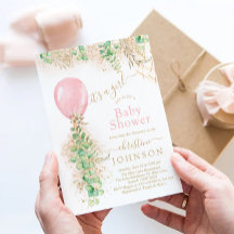 Meisje Ballon Eucalyptus Goud Glitter Baby Shower
