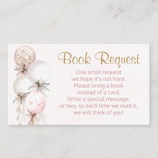 Meisje Balloon Boek Aanvraag Kaart Visitekaartje