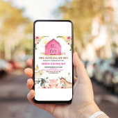 Meisje Barn Party Farm Dieren Barnyard Verjaardag Kaart