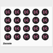 Meisje Baseball Word Art Ronde Sticker (Vel)