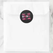 Meisje Baseball Word Art Ronde Sticker (Tas)