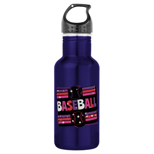 Meisje Baseball Word Art Waterfles (Voorkant)