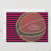 Meisje basketbal baby shower roze zwarte uitnodigi kaart (Achterkant)