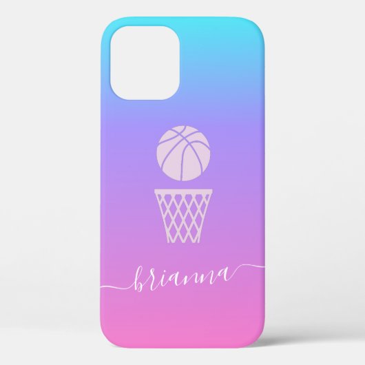 Meisje Basketbal Gepersonaliseerde Naam Basket Bal Case-Mate iPhone Case (Achterkant)