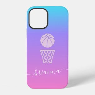 Meisje Basketbal Gepersonaliseerde Naam Basketbal iPhone 12 Hoesje