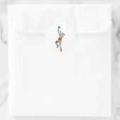 Meisje basketbalspeler ronde sticker (Tas)