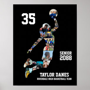 Meisje Basketbalspeler Sport Senior Foto Collage Poster