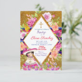 Meisje Bautizo Doop Spaanse Taal Kaart (Staand voorkant)