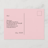 meisje bedankt je kaart (Achterkant)