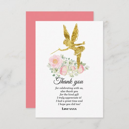 meisje bedankt je kaart (Voorkant / Achterkant)