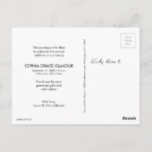 Meisje Bedankt Roze Baby Foto Geboorteaankondiging Briefkaart (Achterkant)