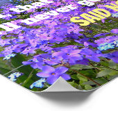 Meisje beeld blauw violette phlox vergeet-me-niet  poster (Hoek)