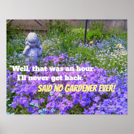 Meisje beeld blauw violette phlox vergeet-me-niet poster