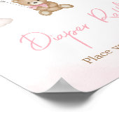 Meisje Beer Ballon Baby shower Luier Raffle Poster (Hoek)