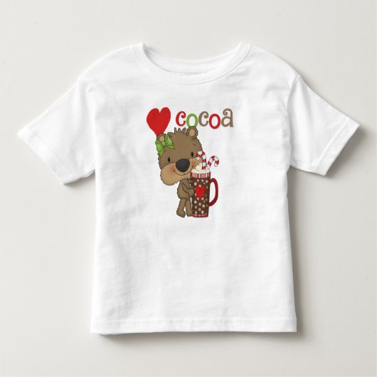 Meisje Beer Cacao Liefde Kinder Shirts (Voorkant)
