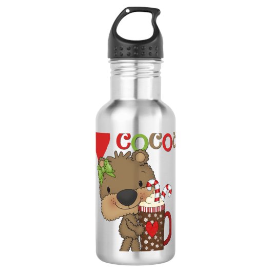 Meisje Beer Cacao Liefde Waterfles (Voorkant)