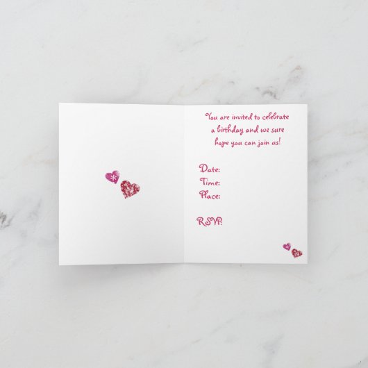 Meisje Beer Kids Verjaardag Uitnodiging (Binnen)