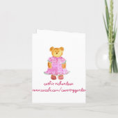 Meisje Beer Kids Verjaardag Uitnodiging (Achterkant)