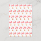 Meisje Beer Roze Ballon Baby Display Douche Informatiekaartje (Achterkant)