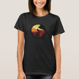 Meisje beklimmen  Retro Sunset T-shirt